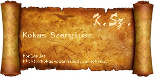 Kokas Szergiusz névjegykártya